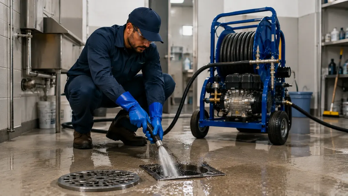 Floor Drain Hydro Jet Cleaning in Hanford